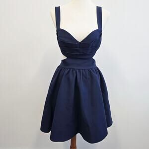 Keepsake the Label Sidney Navy Blue Fit and Flare Mini Dress Size 6